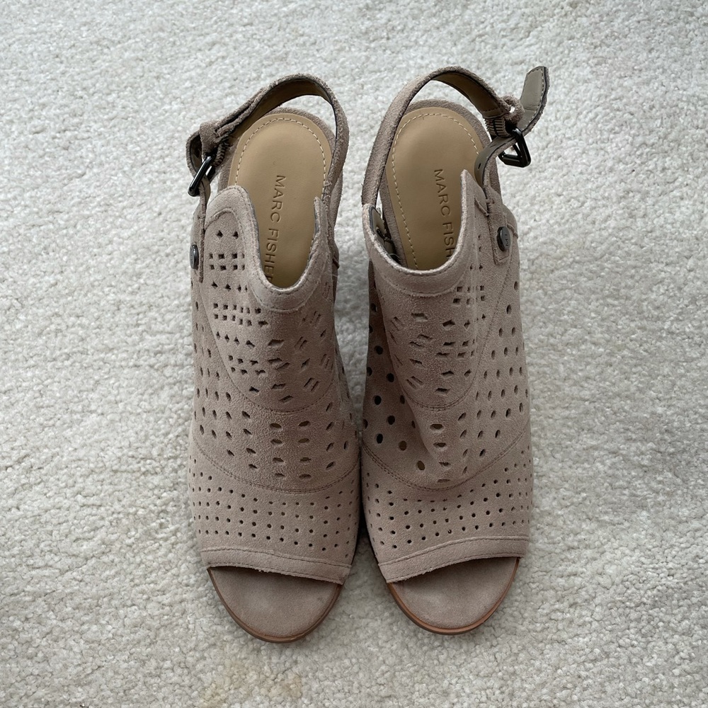 NEW Marc Fisher Casha Suede Peep Toe Booties